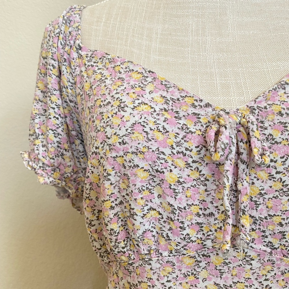 Wild Fable White Floral Babydoll Mini Dress